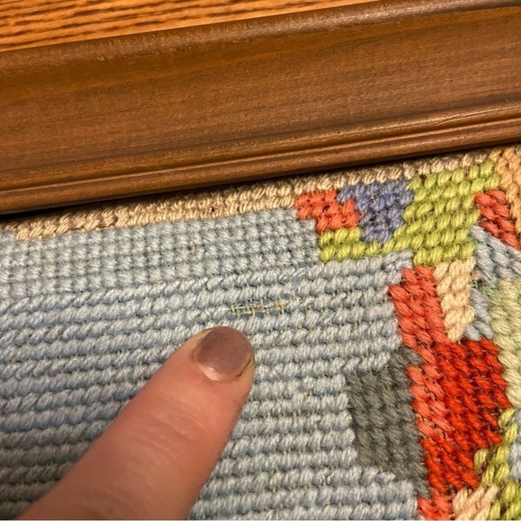 Vintage framed embroidered‎ wall art  work - Picture 15 of 15